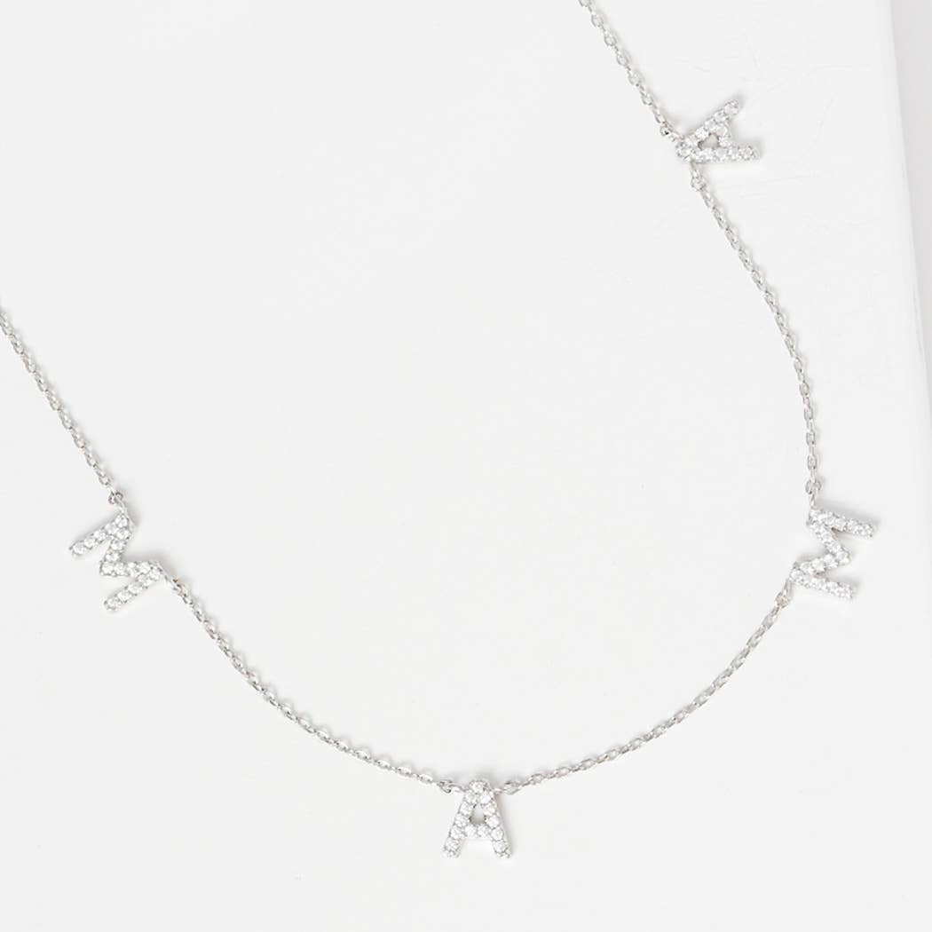 CZ Gold-Dipped MAMA Letters Necklace