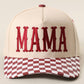 MAMA Embroidered Checkered Brim Trucker Hat