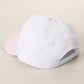 MAMA Gingham Embroidered Patch Stripe Brim Trucker Hat