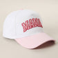 MAMA Gingham Embroidered Patch Stripe Brim Trucker Hat