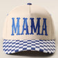 MAMA Embroidered Checkered Brim Trucker Hat