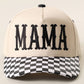 MAMA Embroidered Checkered Brim Trucker Hat