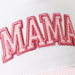 MAMA Gingham Embroidered Patch Stripe Brim Trucker Hat